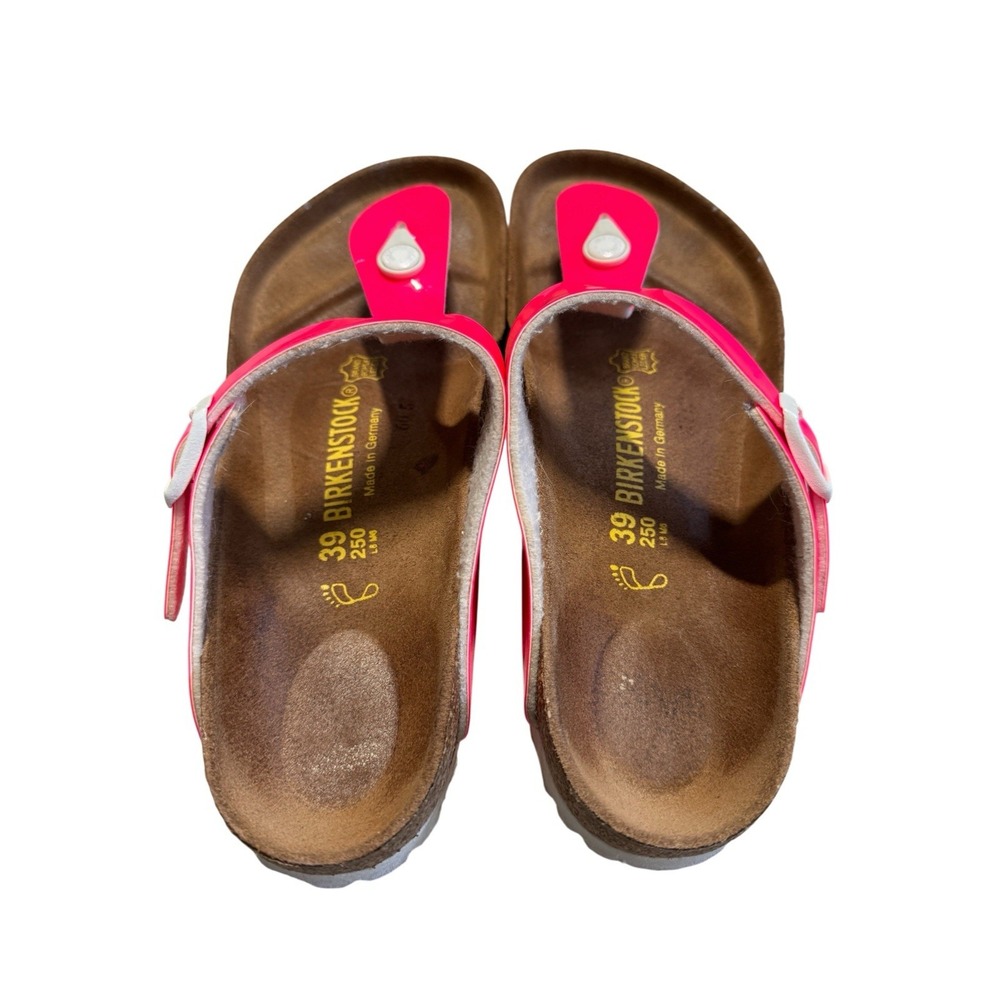 Birkenstock Gizeh Size 39 L8 M6 Hot Pink Neon Thong Sandals Germany - Picture 4 of 10